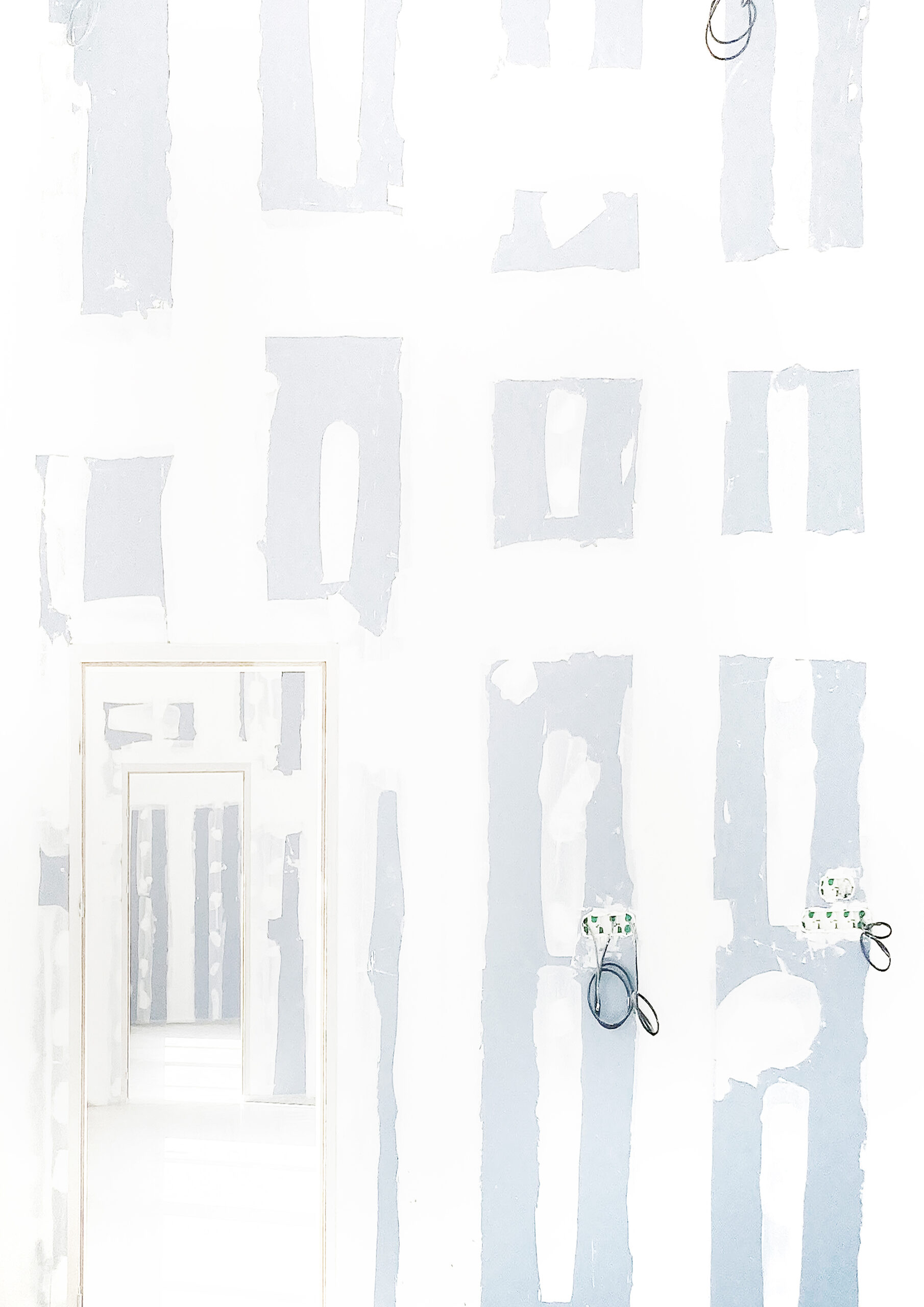 partitions between rooms before painting - cloisons entre salles avant peinture / 5315 pixels - 7087 pixels